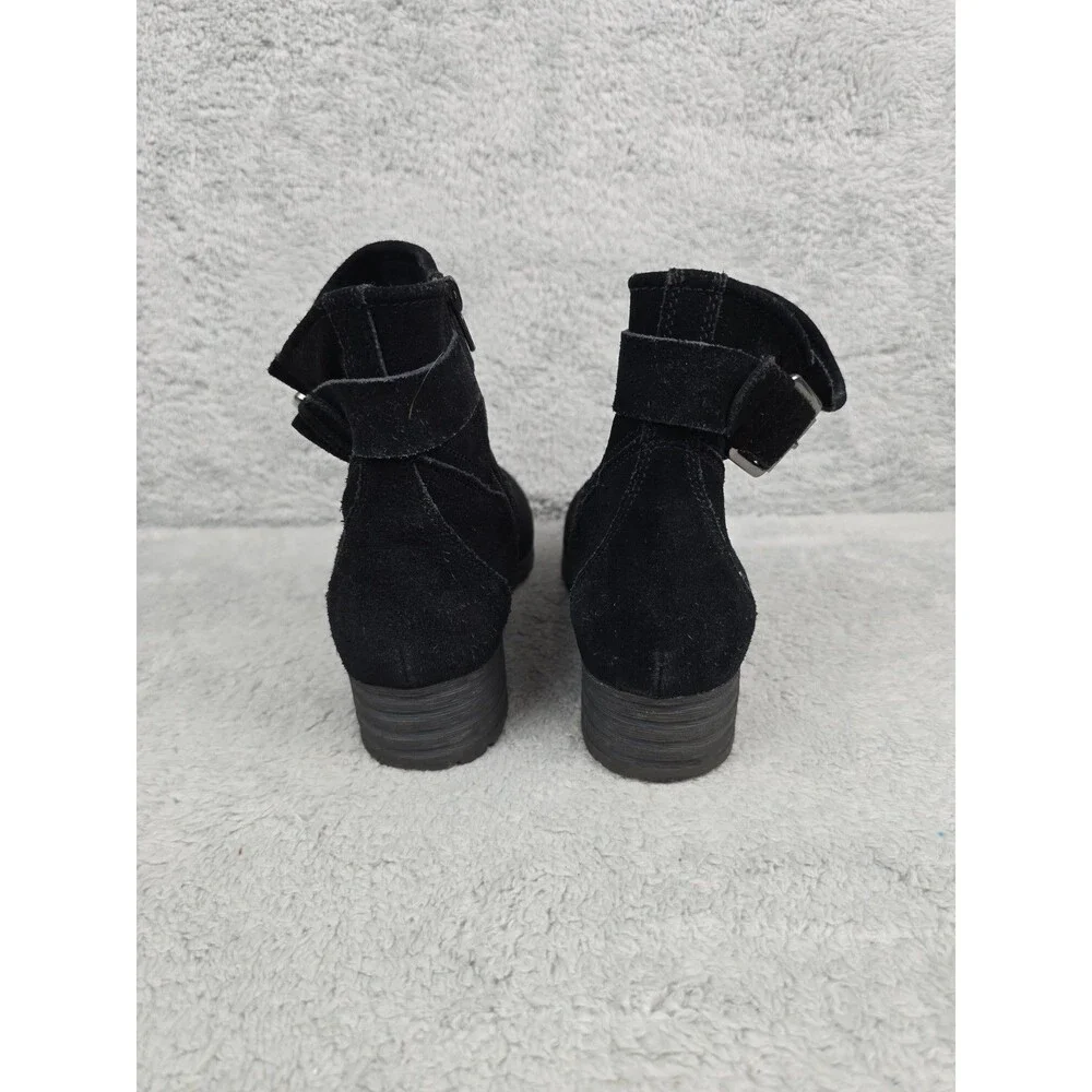 ​Clarks Collection Womens Black Suede Ankle Boots Size 8.5 M Zip Buckle Comfort